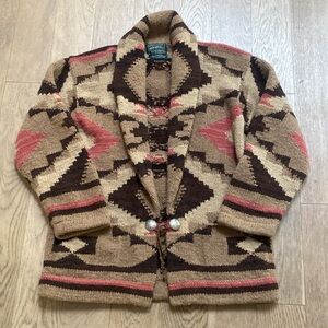 Ralph Lauren Polo Country Western Cardigan Size M Rare Vintage 100% Wool EUC